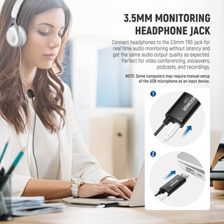 Foto 2 | Foto 2 | Micrófono De Solapa Usb Neewer Lm2 Con Conector De 3 5 Mm Para Pc Y Mac - Venta Internacional.