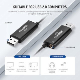 Foto 3 | Foto 3 | Micrófono De Solapa Usb Neewer Lm2 Con Conector De 3 5 Mm Para Pc Y Mac - Venta Internacional.