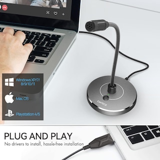 Foto 5 | Foto 5 | Micrófono Usb Para Computadora Cmteck G009 Con Cancelación De Ruido Gris - Venta Internacional.