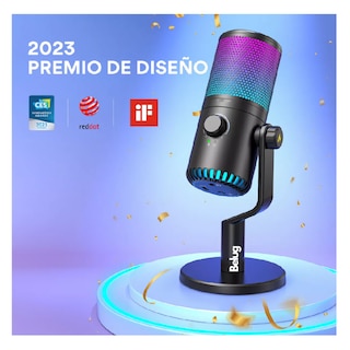 Foto 2 | Foto 2 | Micrófono Gamer Condensador Usb Podcast Pc Dm30 Rgb Belug Negro