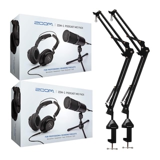 Foto 1 | Foto 1 | Paquete De Micrófonos Para Podcasts Zoom Zdm-1 Para 2 Personas Con Auriculares Y Brazos - Venta Internacional.