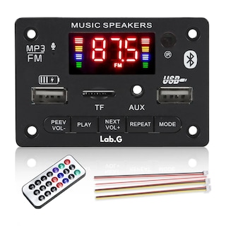 Foto 2 | Foto 2 | Modulo Rep Audio Bluetooth Mp3 Usb Aux Fm Microfono 5v Control Lab.g Negro