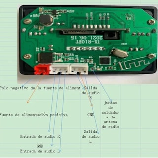 Foto 4 | Foto 4 | Modulo Rep Audio Bluetooth Mp3 Usb Aux Fm Microfono 5v Control Lab.g Negro