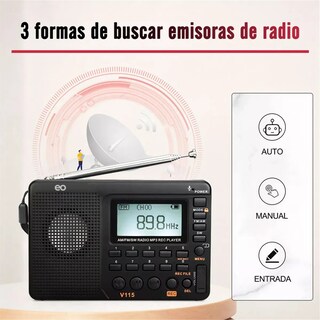 Foto 3 | Foto 3 | Radio Am Fm Portátil Sw Reproductor De Mp3 Eo Safe Imports Esi-20210 Negro