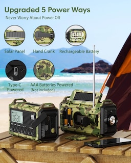 Foto 3 | Foto 3 | Radio De Emergencia Roxicosly Con Manivela De 1200 Mah Con Linterna - Venta Internacional.