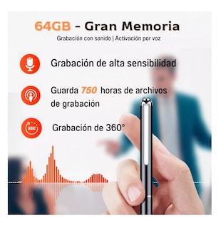Foto 3 | Foto 3 | Grabadora de Voz Lab.G 64GB Pluma Negra con Plateado