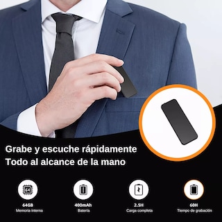 Foto 2 | Foto 2 | Grabadora Voz, 64gb Grabadora Usb-c Portátil Para Clases Eo Safe Imports Esi-16153 Negro