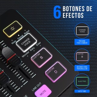 Foto 2 | Foto 2 | Mezcladora Ampligame Fifine Sc3 2 Salidas 3 Entradas usb-c/4 Eo Safe Imports Esi-16649 Gris