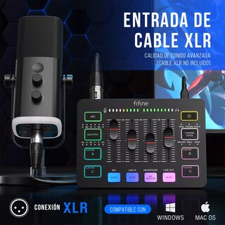 Foto 3 | Foto 3 | Mezcladora Ampligame Fifine Sc3 2 Salidas 3 Entradas usb-c/4 Eo Safe Imports Esi-16649 Gris