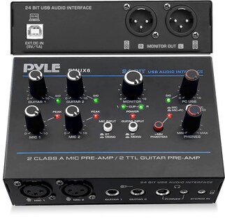 Foto 1 | Foto 1 | Interfaz De Audio Usb Pyle Pmux6 Con Entradas De Micrófono/guitarra/aux - Venta Internacional.