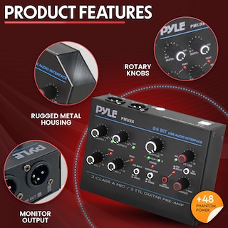 Foto 6 | Foto 6 | Interfaz De Audio Usb Pyle Pmux6 Con Entradas De Micrófono/guitarra/aux - Venta Internacional.