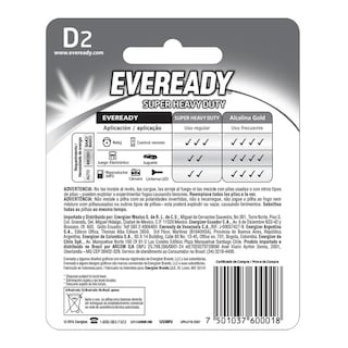 Foto 4 | Foto 4 | Pila Eveready Carbon Zinc D 1 Blíster con 2 Piezas