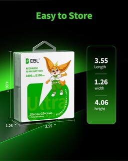 Foto 2 | Foto 2 | Pilas Recargables Ebl Aa 2800 Mah (paquete De 10) + Aaa De 1100 Mah (paquete De 10) - Venta Internacional.