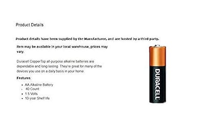 Foto 2 | Foto 3 | Batería Alcalina Duracell Coppertop Aa De 1 5 V 40 Unidades - Venta Internacional.