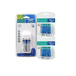 Foto 1 | Foto 1 | Cargador Con 10 Pilas Recargables Aaa Triple A 1.2v Original Eo Safe Imports Esi-16219 Blanco