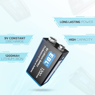 Foto 4 | Foto 4 | Baterías De Litio De 9 V Ebl 1200 Mah (paquete De 4) No Recargables - Venta Internacional.
