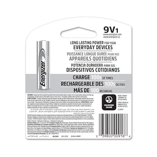 Foto 7 | Foto 7 | Pila Energizer 9v Recargable Blister 12 Unidades