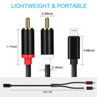 Foto 5 | Foto 5 | Adaptador Auxiliar De Audio Con Cable Lightning A Rca Worldboyu Silver 6f - Venta Internacional.