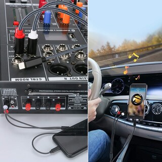 Foto 6 | Foto 6 | Adaptador Auxiliar De Audio Con Cable Lightning A Rca Worldboyu Silver 6f - Venta Internacional.