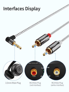 Foto 3 | Foto 3 | Cable De Audio Cablecreation De 3,5 Mm A Rca Con Un Ángulo De 10 Pies/3 M Macho A 2 Rca Macho - Venta Internacional.