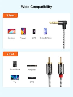 Foto 5 | Foto 5 | Cable De Audio Cablecreation De 3,5 Mm A Rca Con Un Ángulo De 10 Pies/3 M Macho A 2 Rca Macho - Venta Internacional.