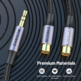 Foto 3 | Foto 3 | Cable Adaptador De Audio Moswag De 3,5 Mm Macho A 2 Rca Hembra - Venta Internacional.