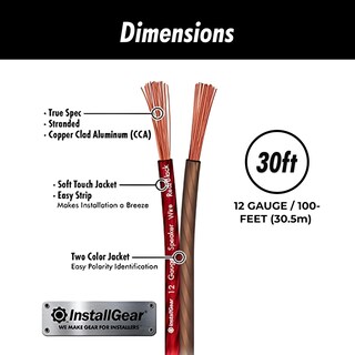 Foto 3 | Foto 3 | Cable De Altavoz Installgear Calibre 12 Awg 9.1 M True Spec Rojo/negro - Venta Internacional.