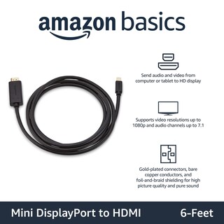 Foto 2 | Foto 2 | Cable Amazon Basics Mini Displayport Macho A Hdmi Macho De 1,8 M - Venta Internacional.