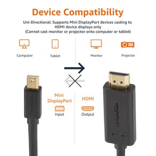 Foto 3 | Foto 3 | Cable Amazon Basics Mini Displayport Macho A Hdmi Macho De 1,8 M - Venta Internacional.