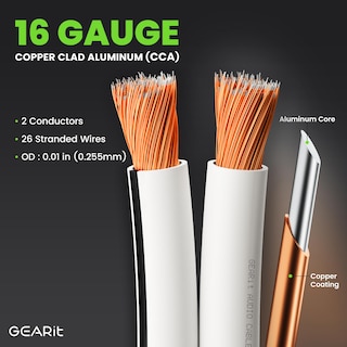 Foto 3 | Foto 3 | Cable De Altavoz Gearit Pro Series 16 Awg, Calibre 16, 30,48 M, Blanco - Venta Internacional.
