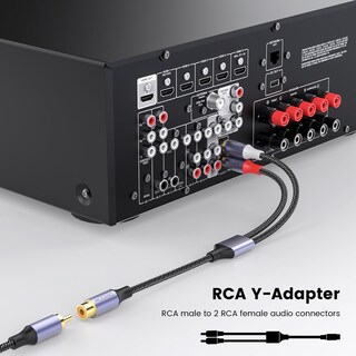 Foto 2 | Foto 2 | Divisor Rca Moswag, 1 Hembra A 2 Machos, 20 Cm, Paquete De 2 Unidades, Negro - Venta Internacional.