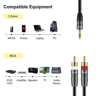 Foto 4 | Foto 4 | Cable De Audio J&d De 3,5 Mm Macho A 2 Rca Macho Chapado En Oro, 6 M - Venta Internacional.