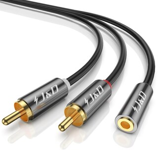 Foto 1 | Foto 1 | Cable J&d Hembra De 3,5 Mm A 2 Rca Macho Chapado En Oro, 1 M - Venta Internacional.