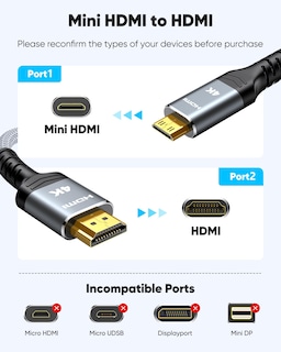 Foto 2 | Foto 2 | Adaptador De Cable Highwings Mini Hdmi A Hdmi 4k 60 Hz 30 Cm - Venta Internacional.
