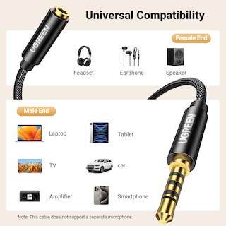 Foto 7 | Foto 7 | Cable De Extensión Para Auriculares Ugreen, 3,5 Mm, Trrs, 1,5 M, Macho A Hembra - Venta Internacional.