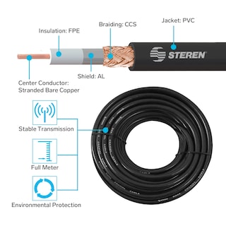 Foto 6 | Foto 6 | Cable Coaxial Steren Rg8x De 12 Pies Con Conectores Uhf Pl259 - Venta Internacional.
