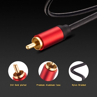 Foto 5 | Foto 5 | Cable De Audio Rca De 3,5 Mm Macho A 2 Rca Macho De 12 Pies, Trenzado De Nailon - Venta Internacional.