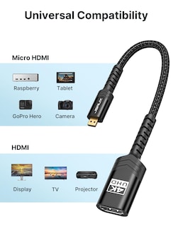 Foto 2 | Foto 2 | Adaptador Jsaux Micro Hdmi A Hdmi 4k @60hz Hdr 3d 18 Gbps Paquete De 2 - Venta Internacional.