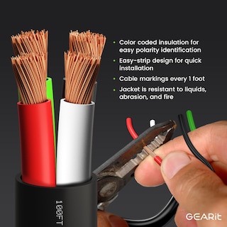 Foto 6 | Foto 6 | Cable De Altavoz Gearit 16 Awg De 2 Conductores De 100 Pies Con Cobre Ofc - Venta Internacional.