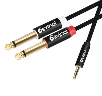 Foto 1 | Foto 1 | Cable De Audio Devinal Trs De 3.5 Mm A Cable Ts Dual En Y De 6.35 Mm 6 Pies - Venta Internacional.