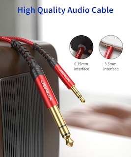 Foto 2 | Foto 2 | Cable De Audio Jsaux De 6 35 Mm 1/4 Macho A 3 5 Mm 1/8 Macho 6 M Rojo - Venta Internacional.