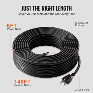 Foto 5 | Foto 5 | Cable De Calefacción De Tubos Vevor Autorregulable De 140 Pies Y 5 W/m Para Techo - Venta Internacional.