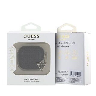 Foto 3 | Foto 3 | Funda Original Guess Diamantes Triángulo Airpods 4 Negro