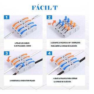 Foto 2 | Foto 2 | 60 Conectores De Cable Compactos Bloques Eléctricos Empalme Eo Safe Imports Esi-14977 Multicolor