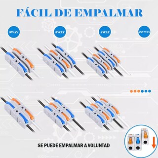 Foto 3 | Foto 3 | 60 Conectores De Cable Compactos Bloques Eléctricos Empalme Eo Safe Imports Esi-14977 Multicolor