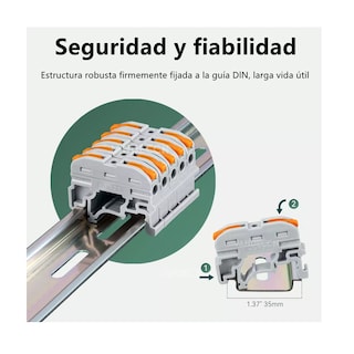 Foto 3 | Foto 3 | 50 Clemas Conectores Electricos Tipo Wago Palanca Riel Din Eo Safe Imports Esi-16191 Multicolor