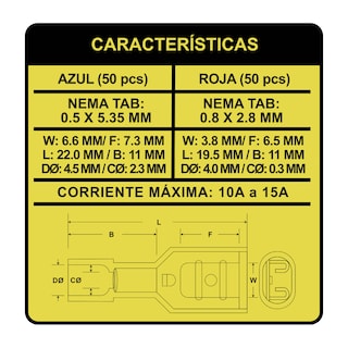 Foto 4 | Foto 4 | Terminal Hembra Faston Aislada 2 Tamaños 14-16 Awg Steelpro