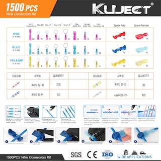 Foto 2 | Foto 2 | Conectores De Cable Kuject Ultimate Heat Shrink 1500 Unidades A Prueba De Agua - Venta Internacional.