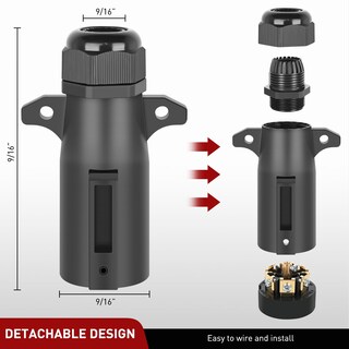Foto 2 | Foto 2 | Conector De Remolque Nilight De 7 Pines Macho Redondo Rv Blade 6-24 V - Venta Internacional.