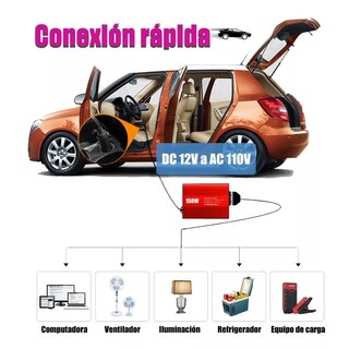 Foto 2 | Foto 2 | Inversor de Corriente para Auto 150w 12v-110v Eo Safe Imports Esi-4499 color Rojo